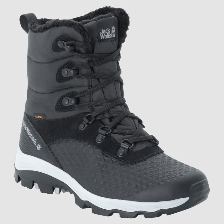 Botas Invierno Jack Wolfskin Snowcrawler Texapore High Mujer Negros Mexico-9865347